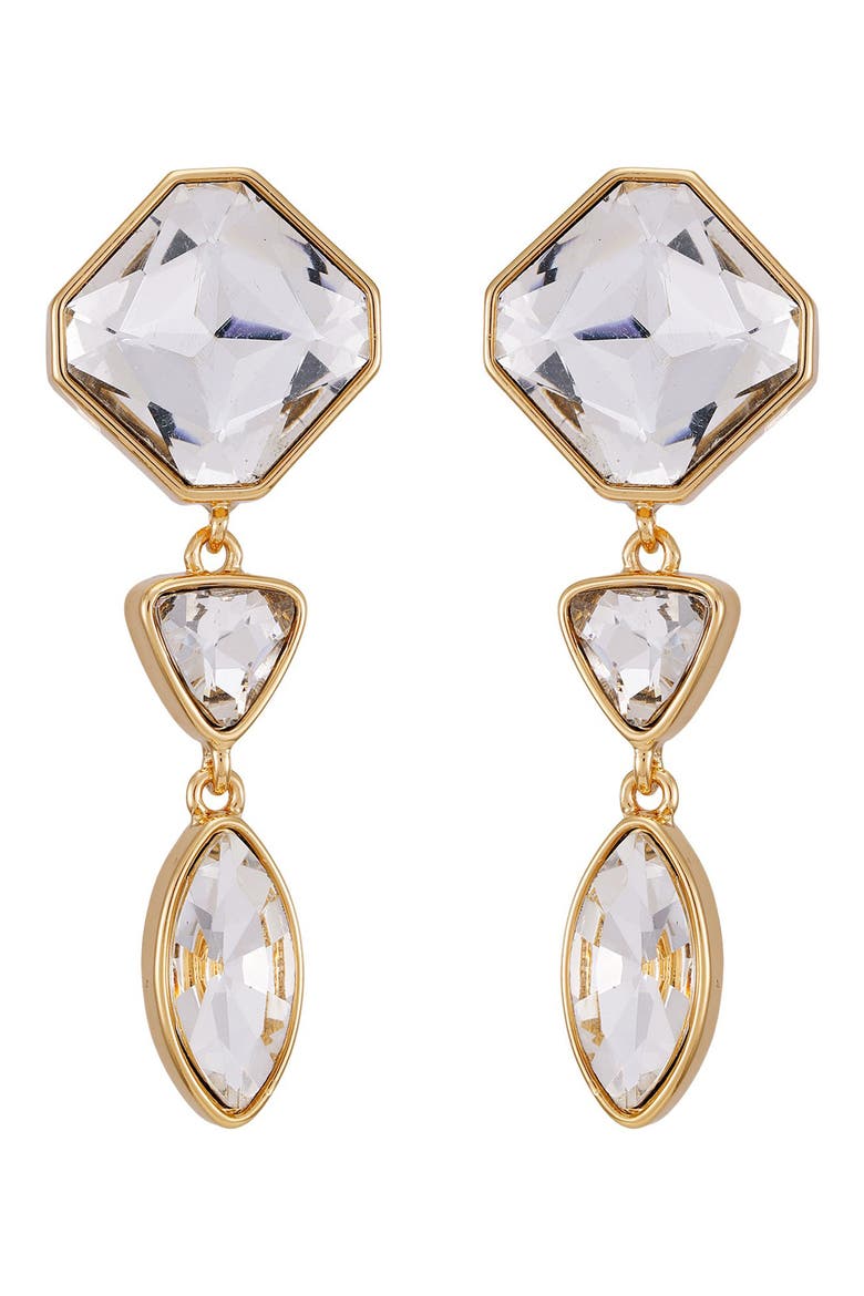 Crystal Linear Drop Earrings, Main, color, GOLDTONE