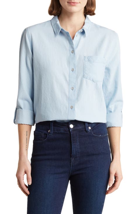 Casual Chambray Button-Up Shirt