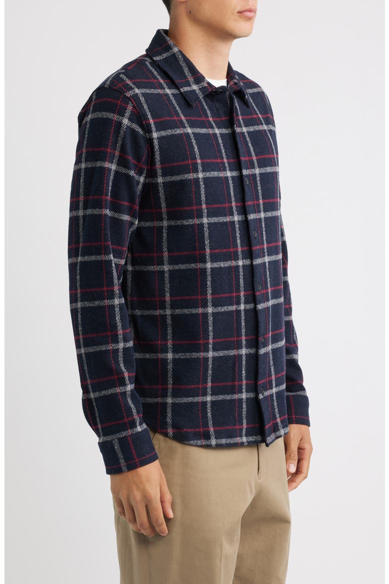 Continental Plaid Flannel Button-Up Shirt, Alternate, color, BLACK COMBO