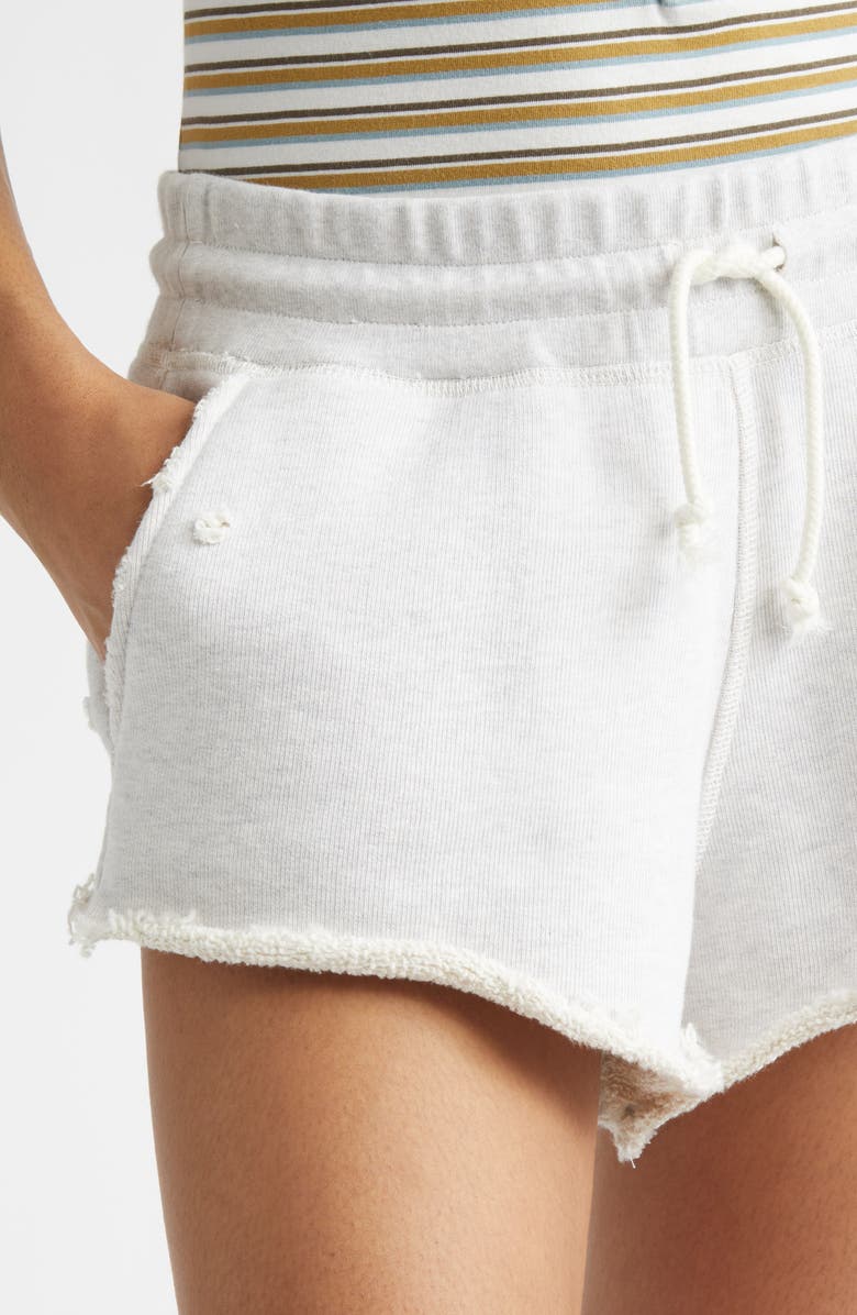 Golden Goose Distressed Cotton Sweat Shorts, Alternate, color, Vintage Gray Melange