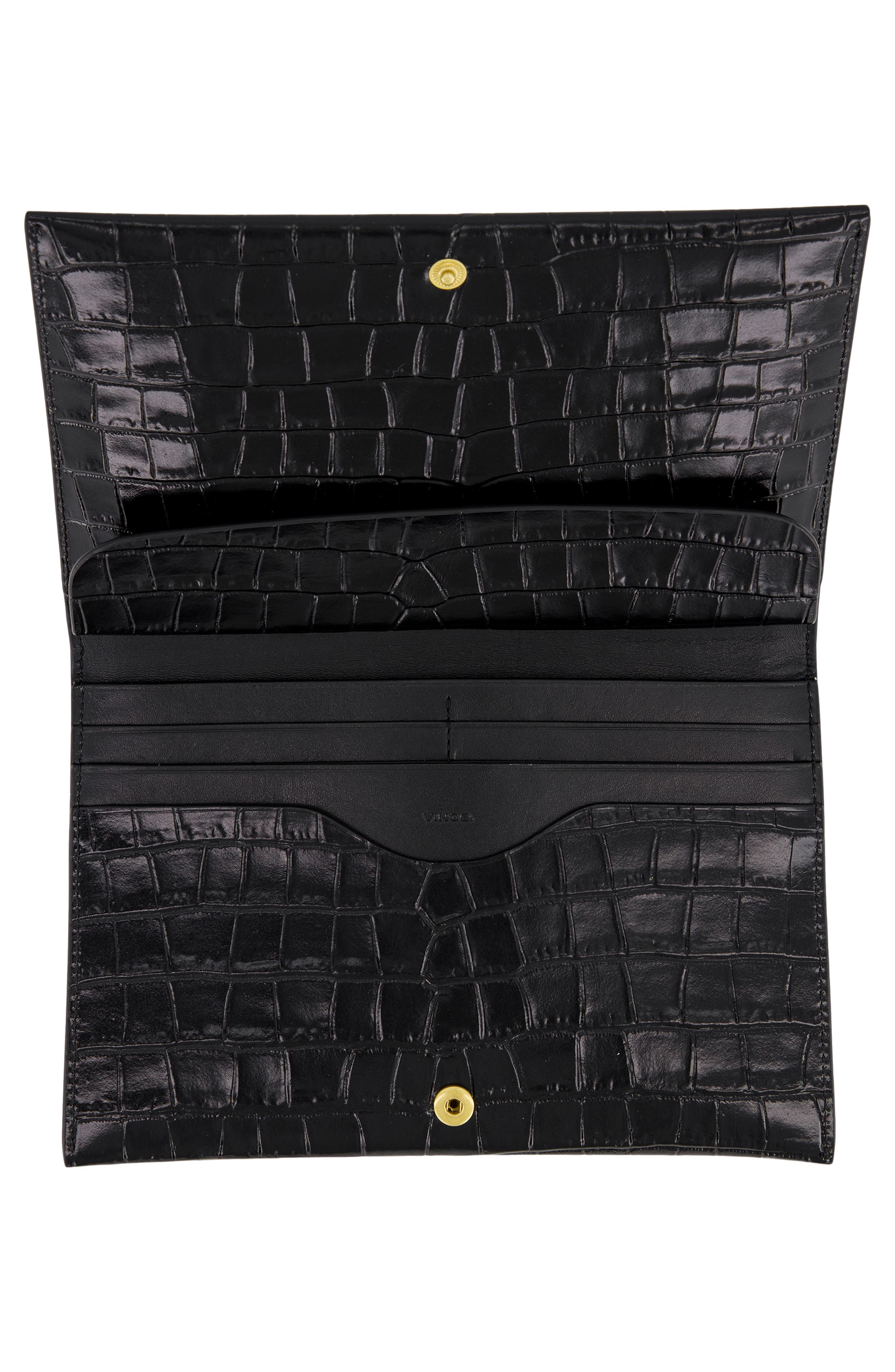 Vince Croc Embossed Leather Clutch, Alternate, color, 