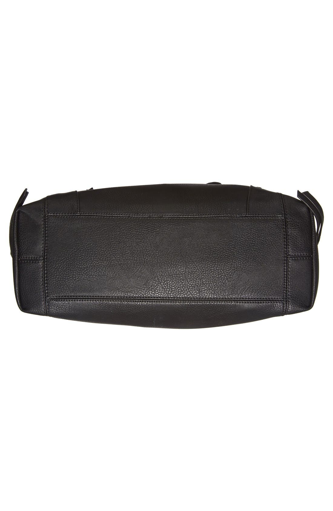 'Susan' Winged Faux Leather Tote, Alternate, color, BLACK