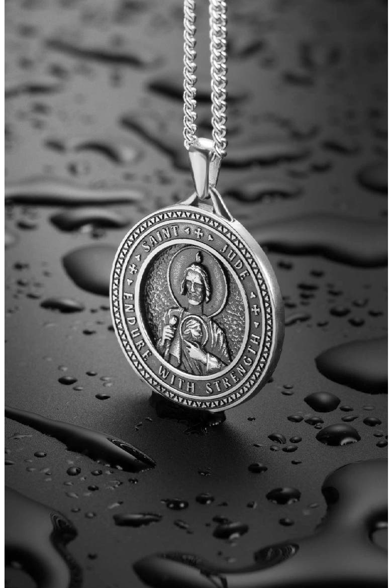 Men's St. Jude Pendant Necklace, Alternate, color, SILVER