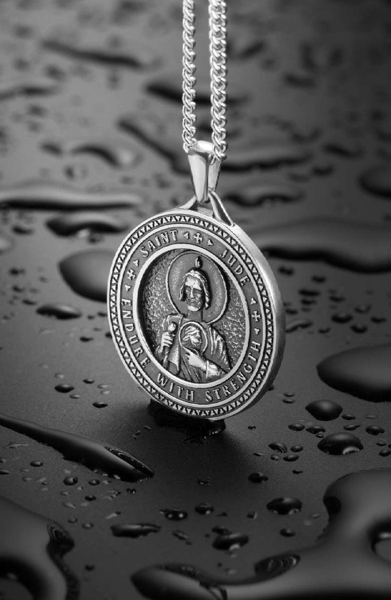 Vincero Men's St. Jude Pendant Necklace, Alternate, color, Silver