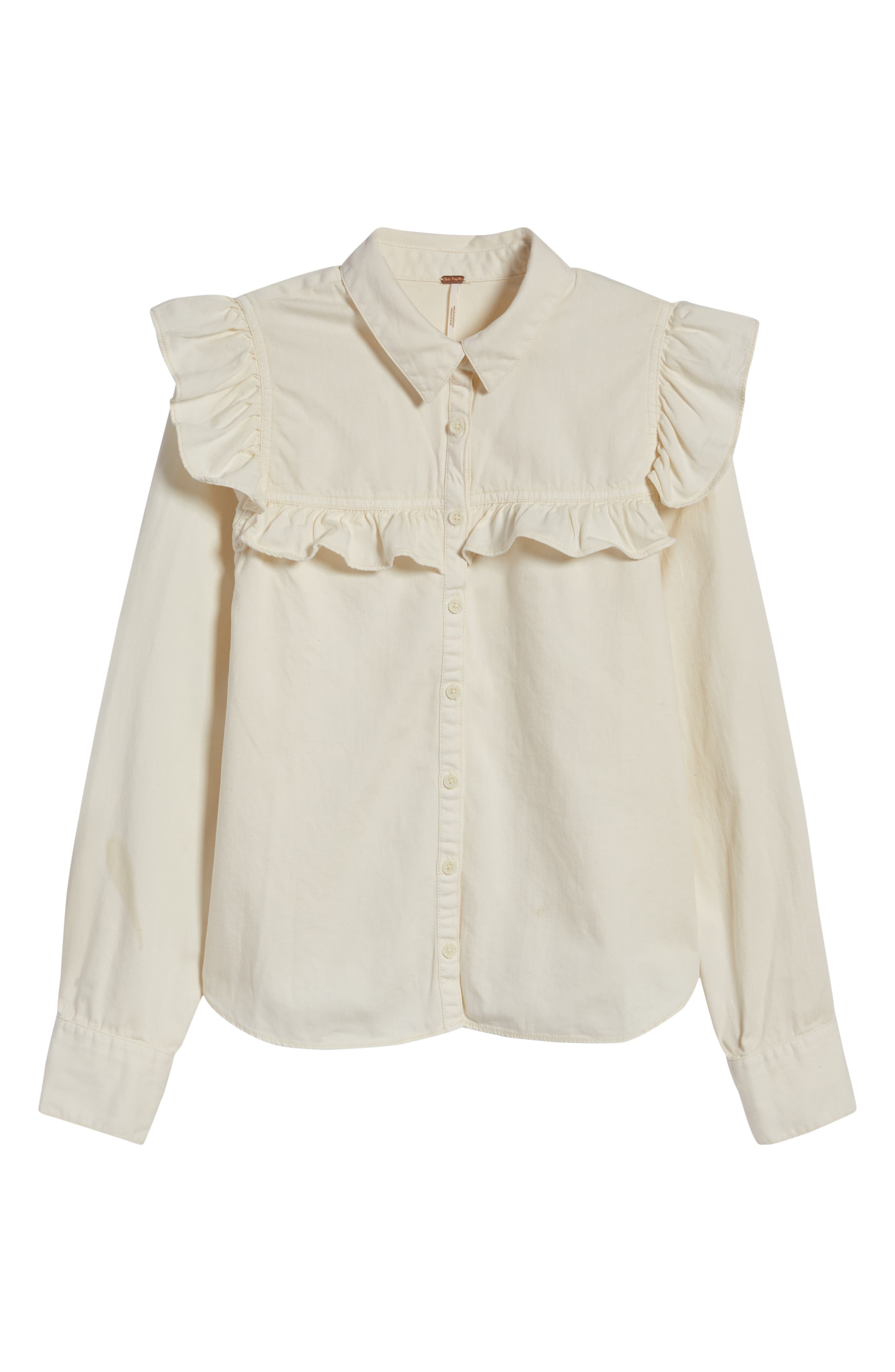 Free People Samantha Ruffle Button-Up Shirt | Nordstromrack