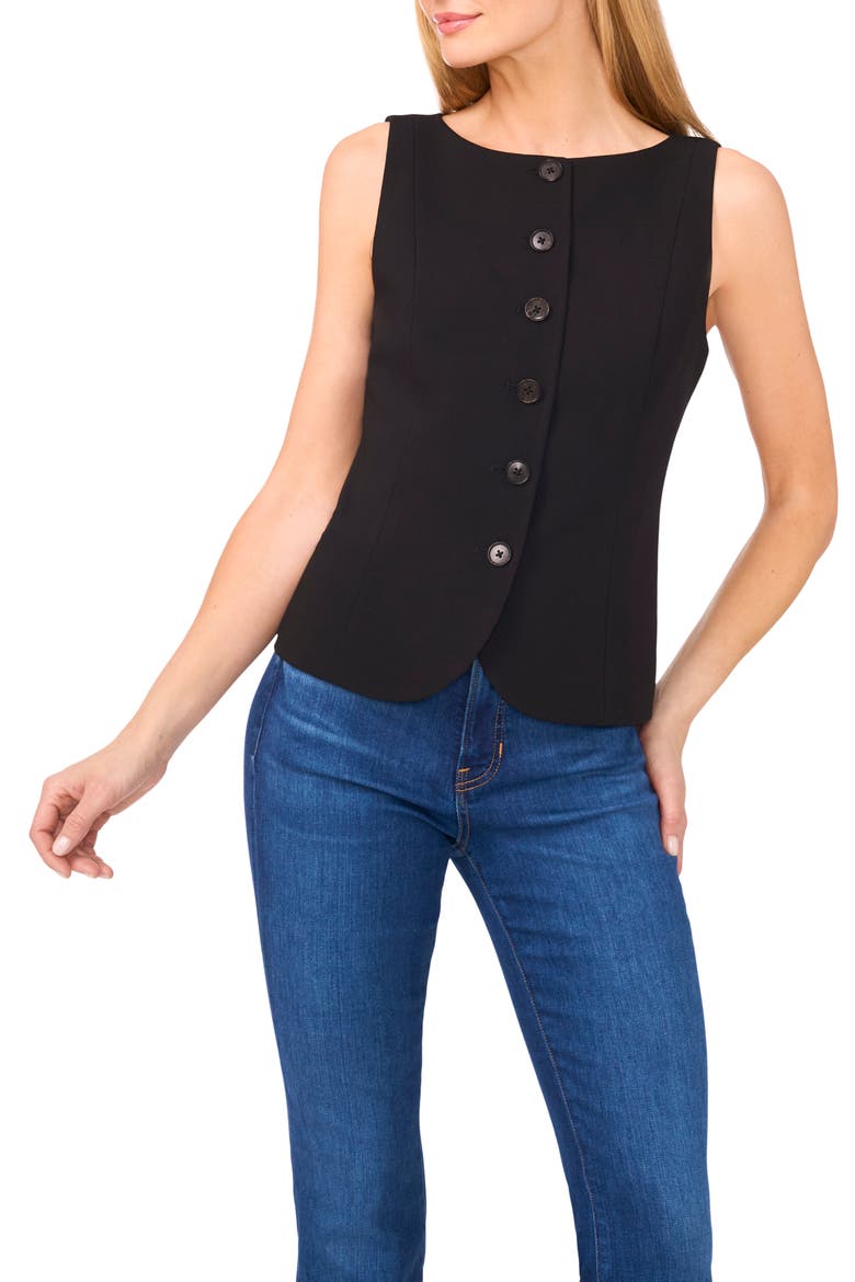 Boat Neck Waistcoat, Main, color, RICH BLACK