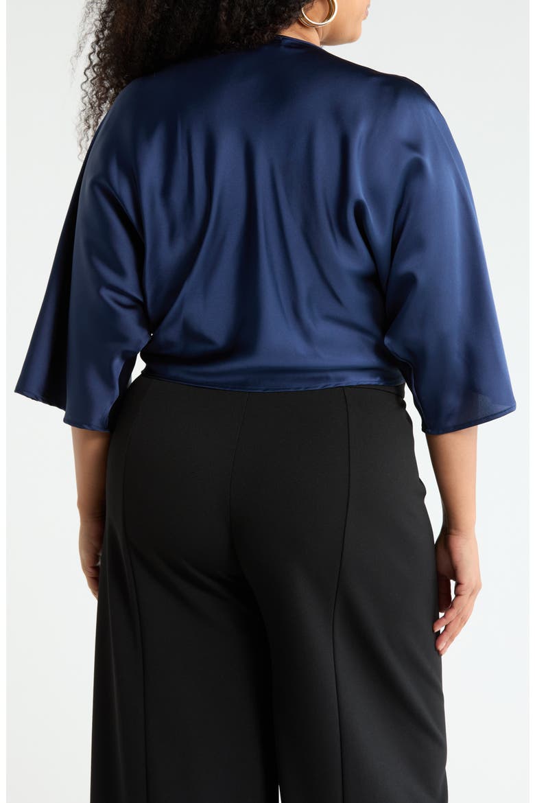 Satin Front Twist Top, Alternate, color, NAVY