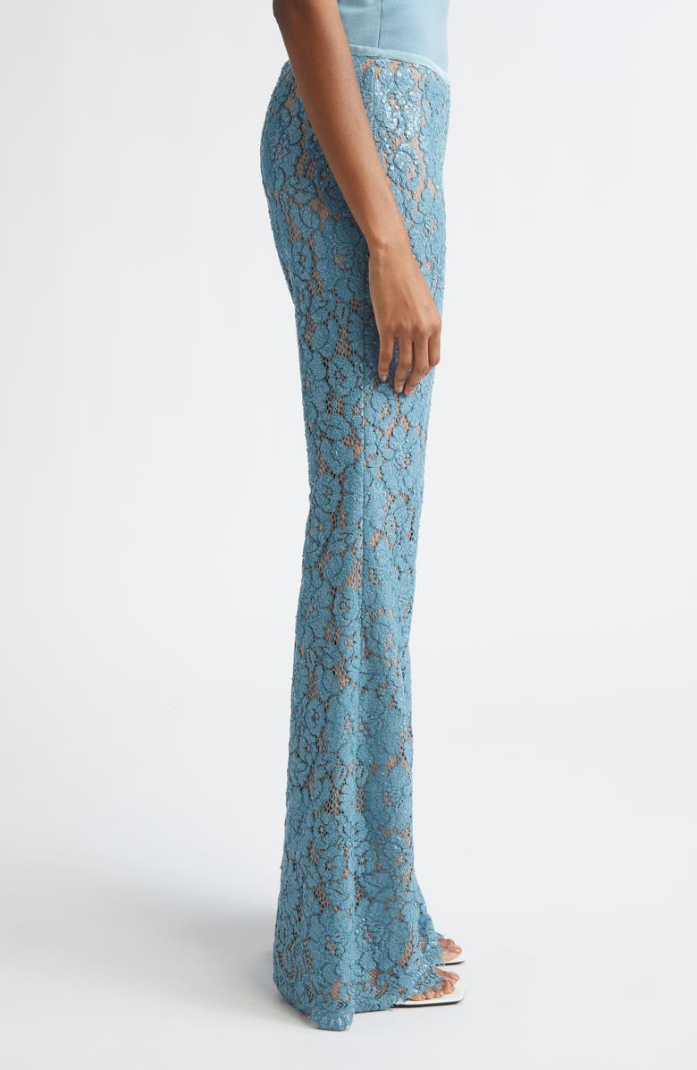 Michael Kors Collection Sequin Embroidered Lace Bootleg Pants, Alternate, color, Seaglass