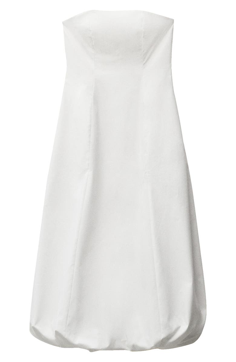 MANGO Strapless Puff Maxi Dress, Alternate, color, White