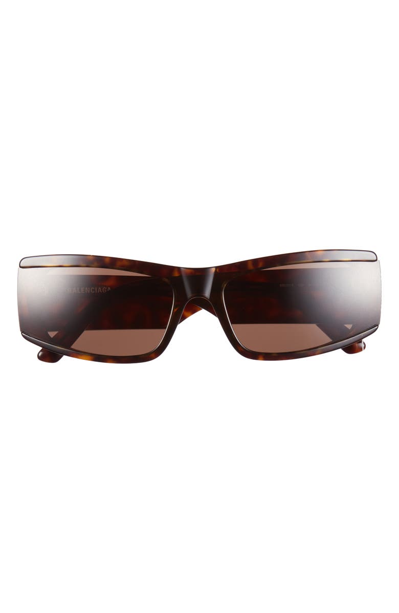 Balenciaga 66mm Oversize Rectangular Sunglasses, Main, color, Havana Havana Brown