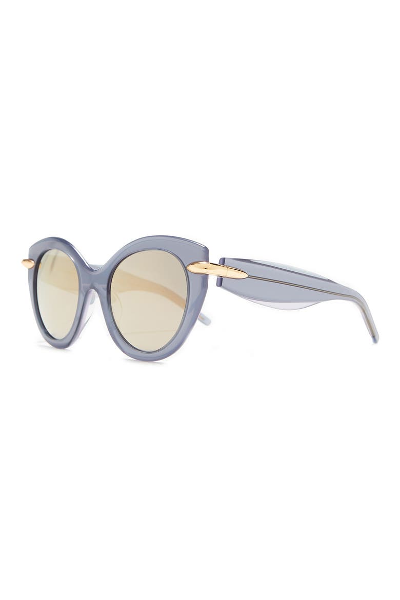 50mm Cat Eye Sunglasses, Alternate, color, GREEN GREEN BRONZE