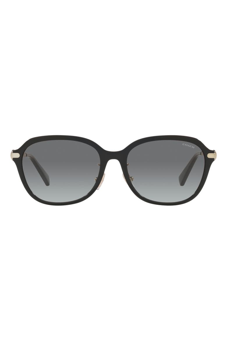 56mm Gradient Square Sunglasses, Main, color, BLACK / GREY GRADIENT