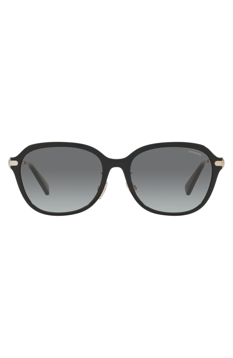 COACH 56mm Gradient Square Sunglasses, Main, color, Black / Grey Gradient
