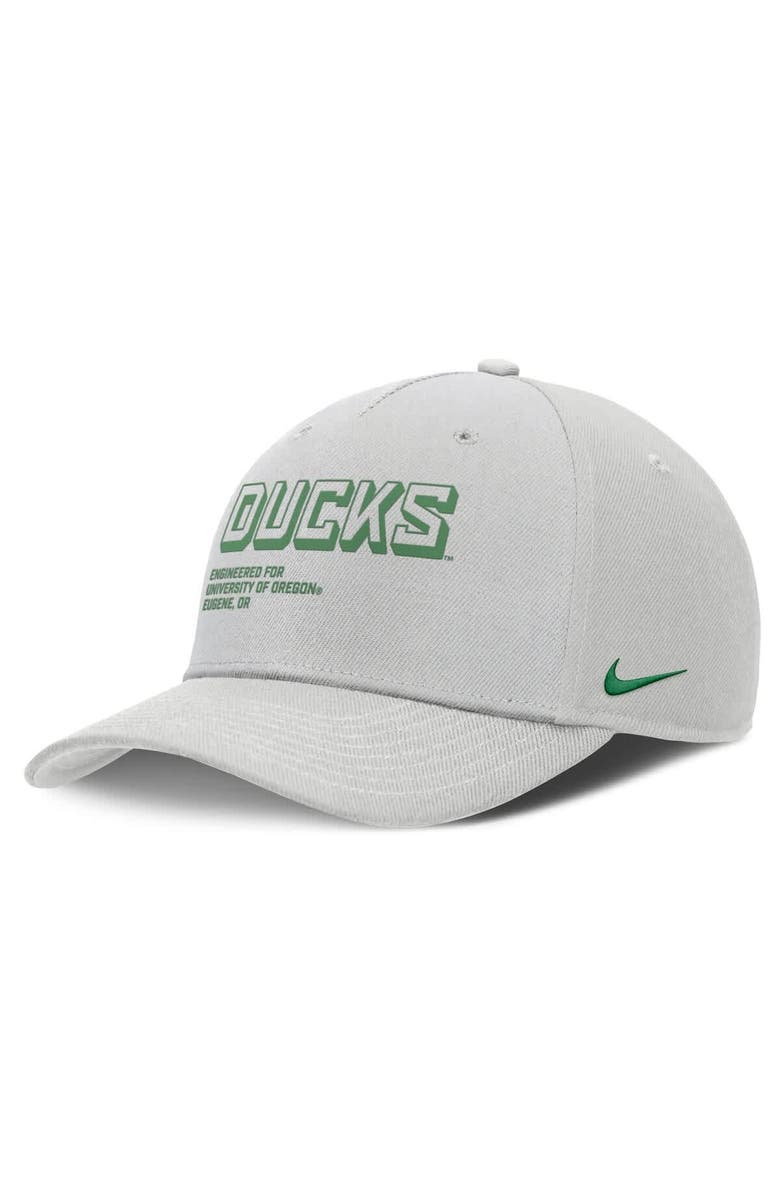 Nike Men's Nike Gray Oregon Ducks 2025 Sideline Dust Pinched Rise Adjustable Hat, Main, color, Gray
