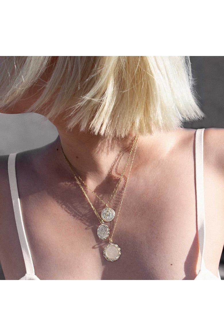 Star Of David Gold Charm Necklace, Alternate, color, Gold