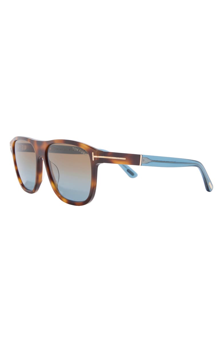 TOM FORD 58mm Square Sunglasses, Alternate, color, Blonde Havana / Gradient Brown