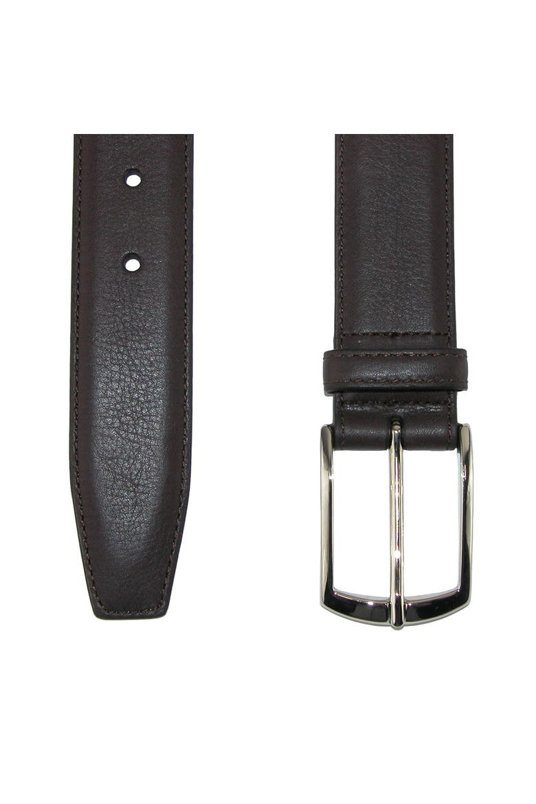 Men's Borgo Boxcalf Dress Belt with Solid Brass Buckle, Alternate, color, Dark Brown