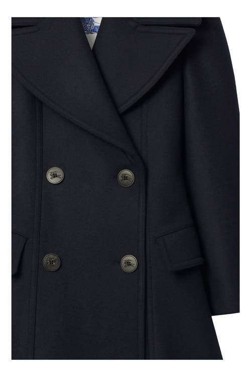Burberry Wool Tailored Coat In Black