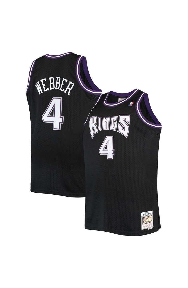 Mitchell & Ness Men's Mitchell & Ness Chris Webber Black Sacramento Kings Big & Tall 2000-01 Hardwood Classics Swingman Jersey, Main, color, 