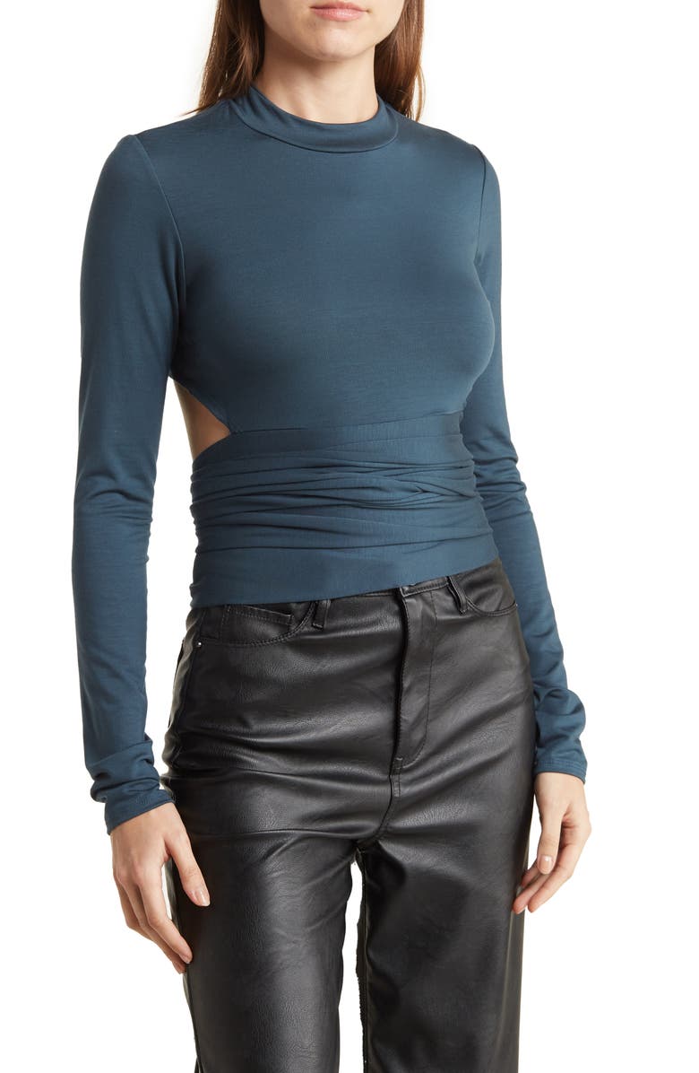 GO COUTURE Wrap Front Top, Main, color, Rhodonite