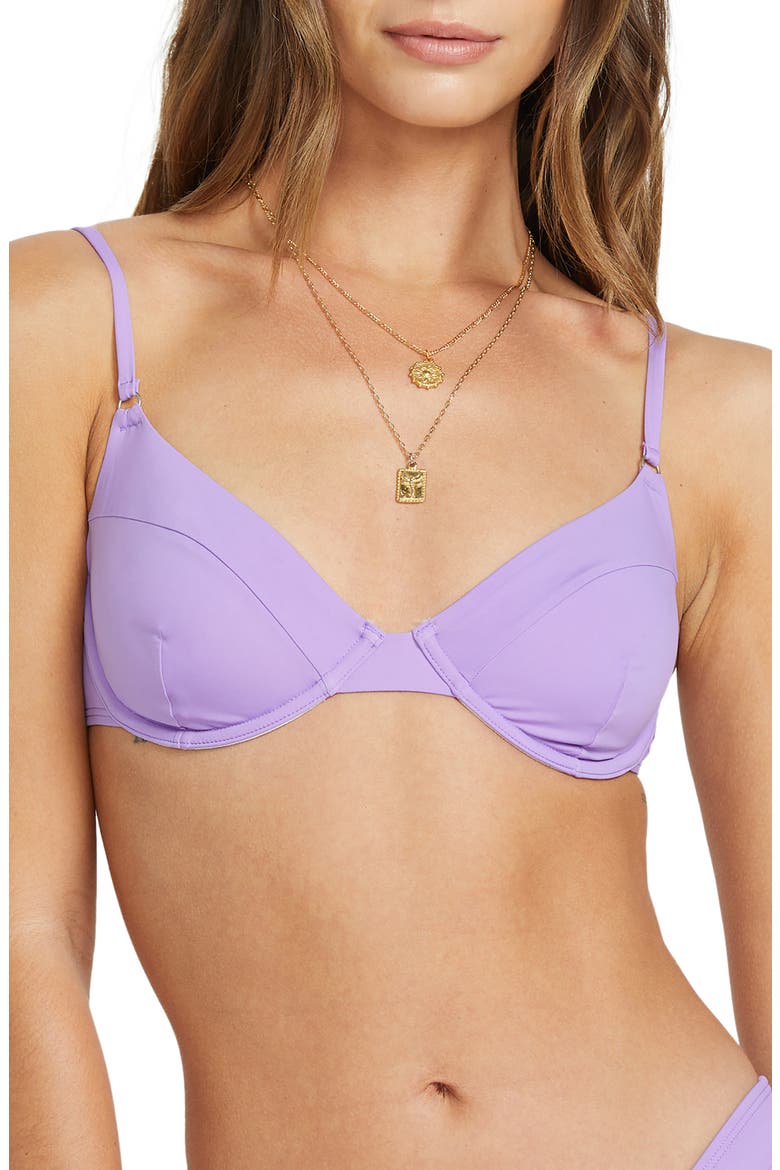 Sol Searcher Reese Underwire Bikini Top, Alternate, color, PRISM VIOLET