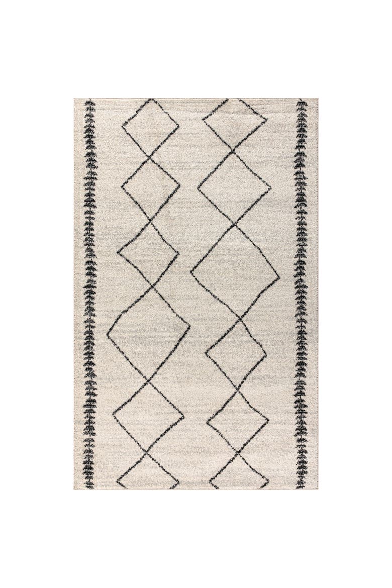 Zaina Moroccan Beni Souk Area Rug, Main, color, Cream/Black