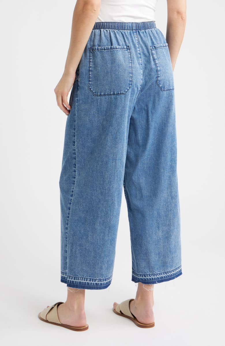 CITY BLUES Drawstring Raw Hem Wide Leg Pants, Alternate, color, Vintage Wash