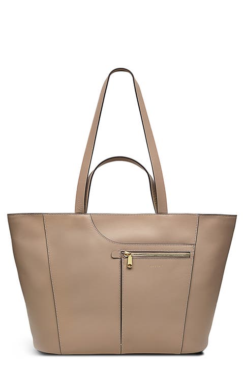 Pockets Icon Zip Leather Tote