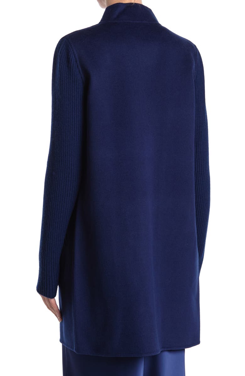 Kinross Ribbed Sleeve Wool Blend Coat, Alternate, color, 