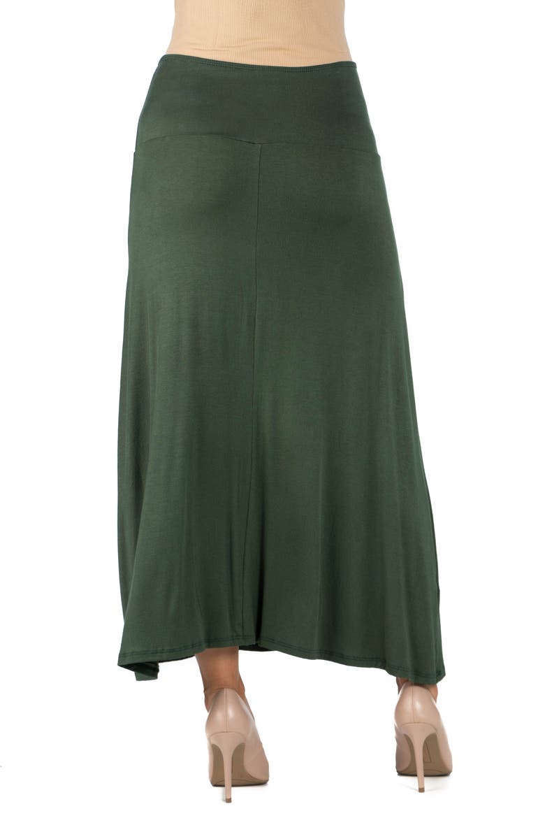 Maternity Elastic Waist Maxi Skirt, Alternate, color, Olive