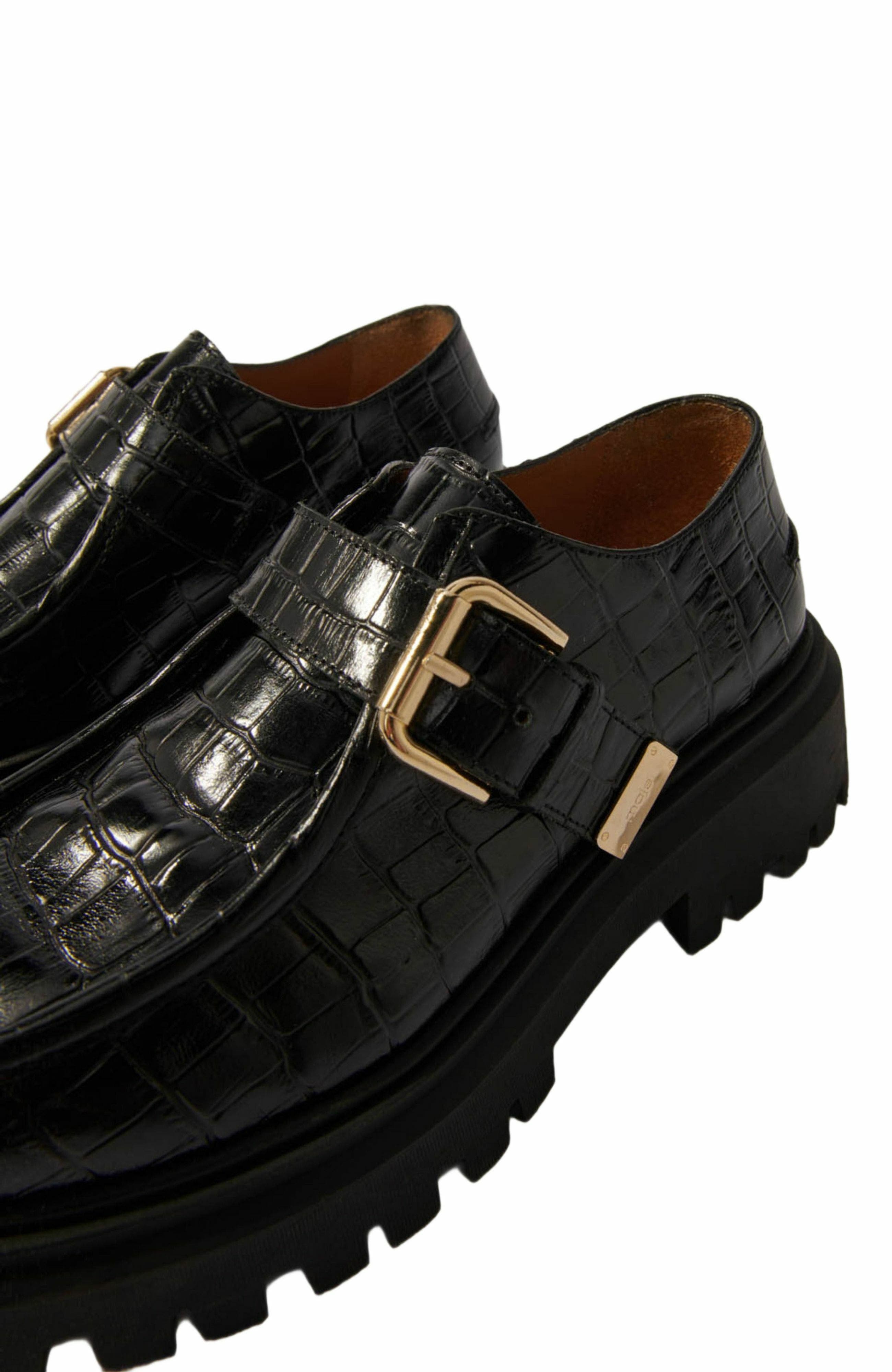 maje Chunky leather Derbies, Alternate, color, 