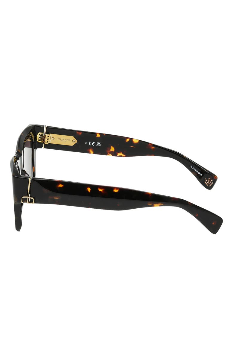 rag & bone 50mm Square Sunglasses, Alternate, color, Shiny Milky Tort/ Green Lenses