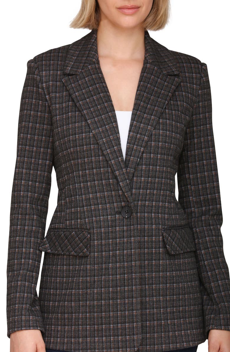 Bagatelle Tailored One-Button Blazer, Alternate, color, Blue-Grey