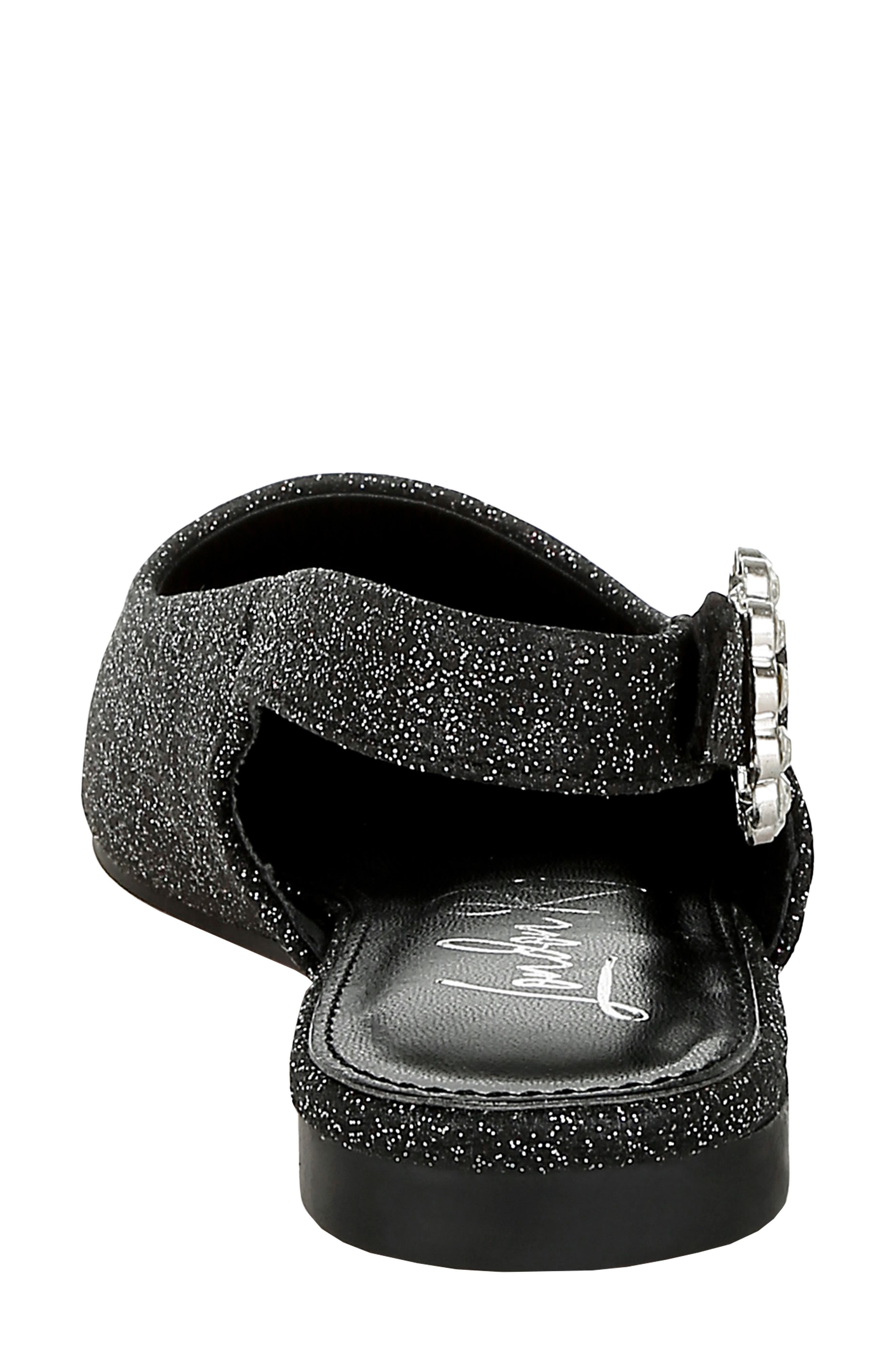 LONDON RAG Giora Jewel Buckle Slingback Flat, Alternate, color, Black