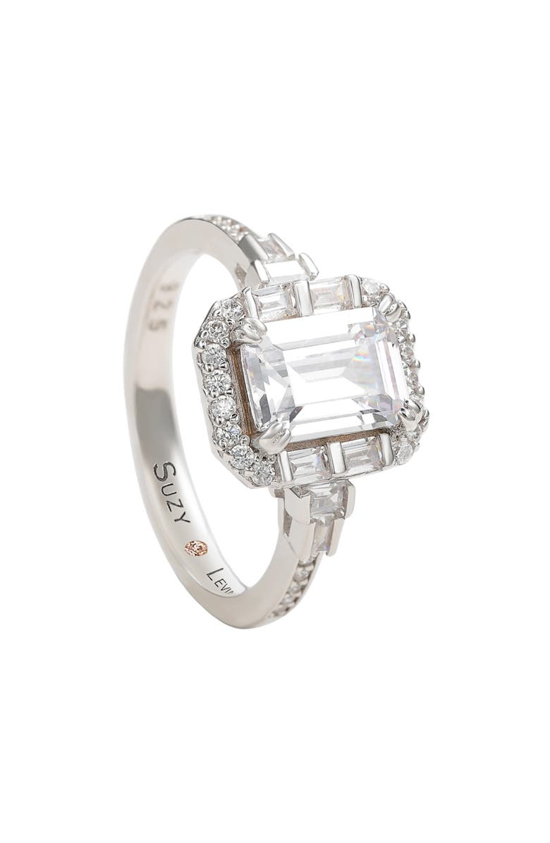 SUZY LEVIAN Sterling Silver Cubic Zirconia Ring, Main, color, White