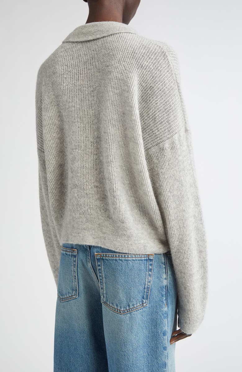 Haikure Vicky Alpaca & Wool Blend Rib Polo, Alternate, color, Pearl