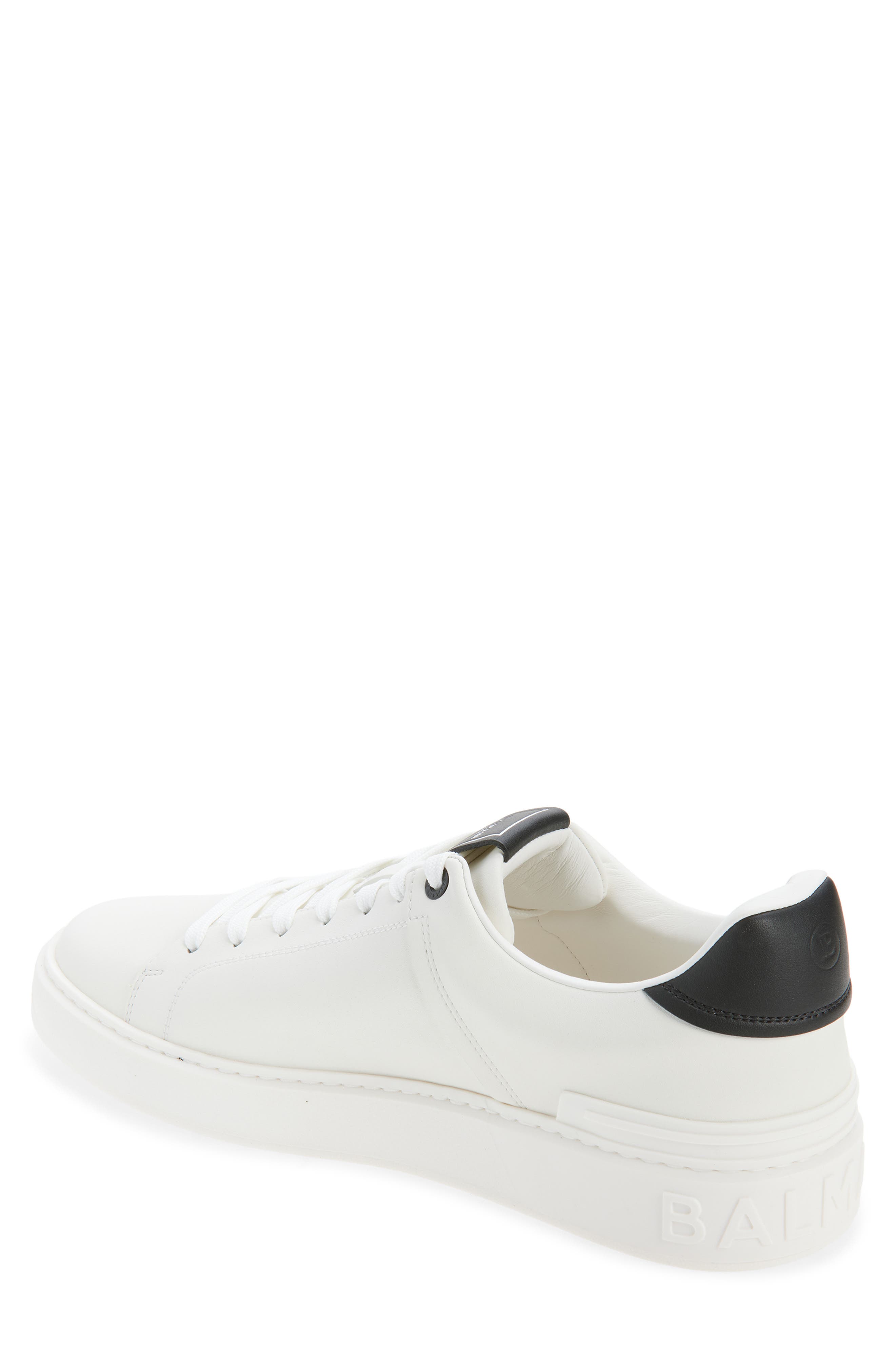 Balmain B-Court Trainer, Alternate, color, White/ Black