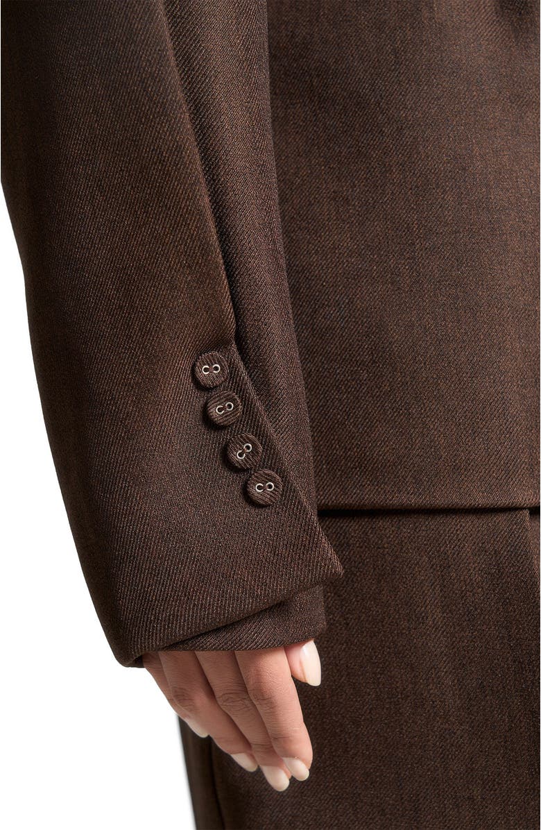 Manière De Voir Marie Twist Sleeve Tailored Blazer with Belt, Alternate, color, Brown