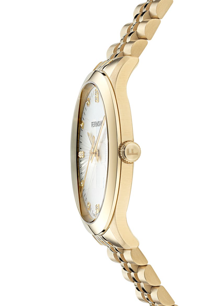 Duo Diamond Bracelet Watch, 40mm, Alternate, color, IP YELLOW GOLD
