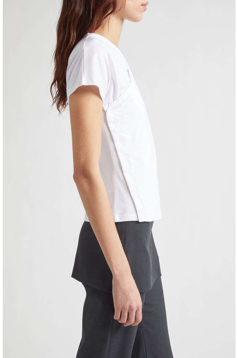 Olimpia Side Snap Cotton Top, Alternate, color, WHITE