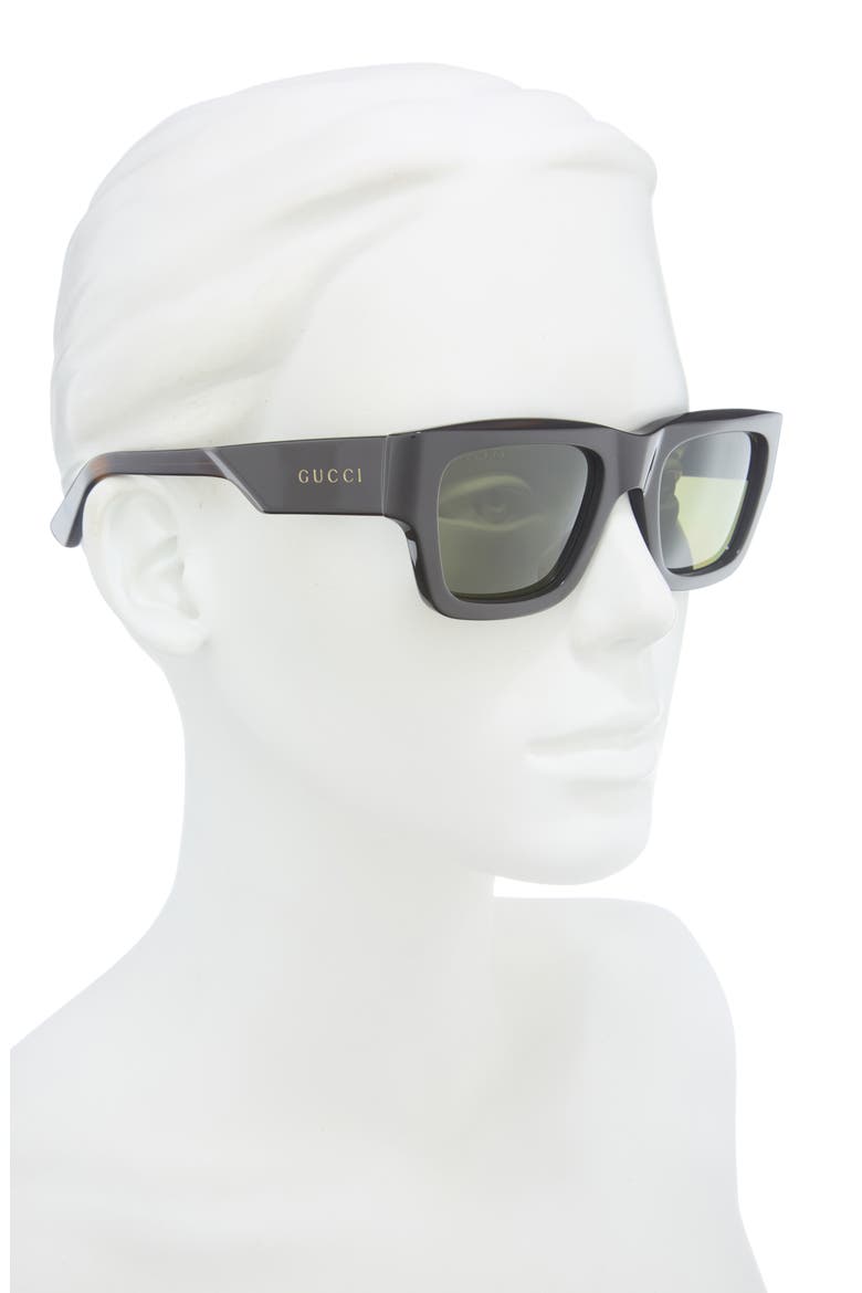 52mm Square Sunglasses, Alternate, color, BROWN HAVANA GREEN