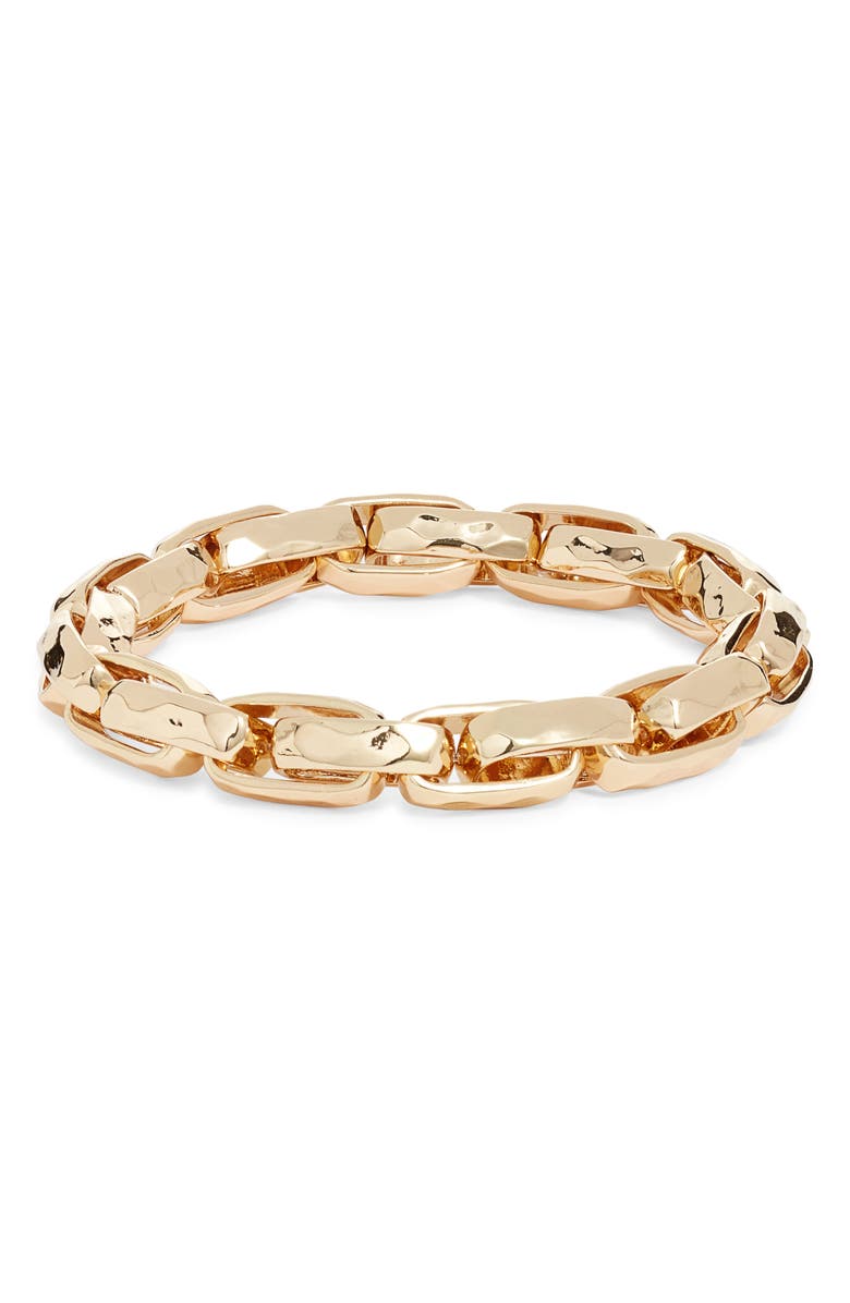 Nordstrom Hammered Link Stretch Bracelet, Main, color, Gold