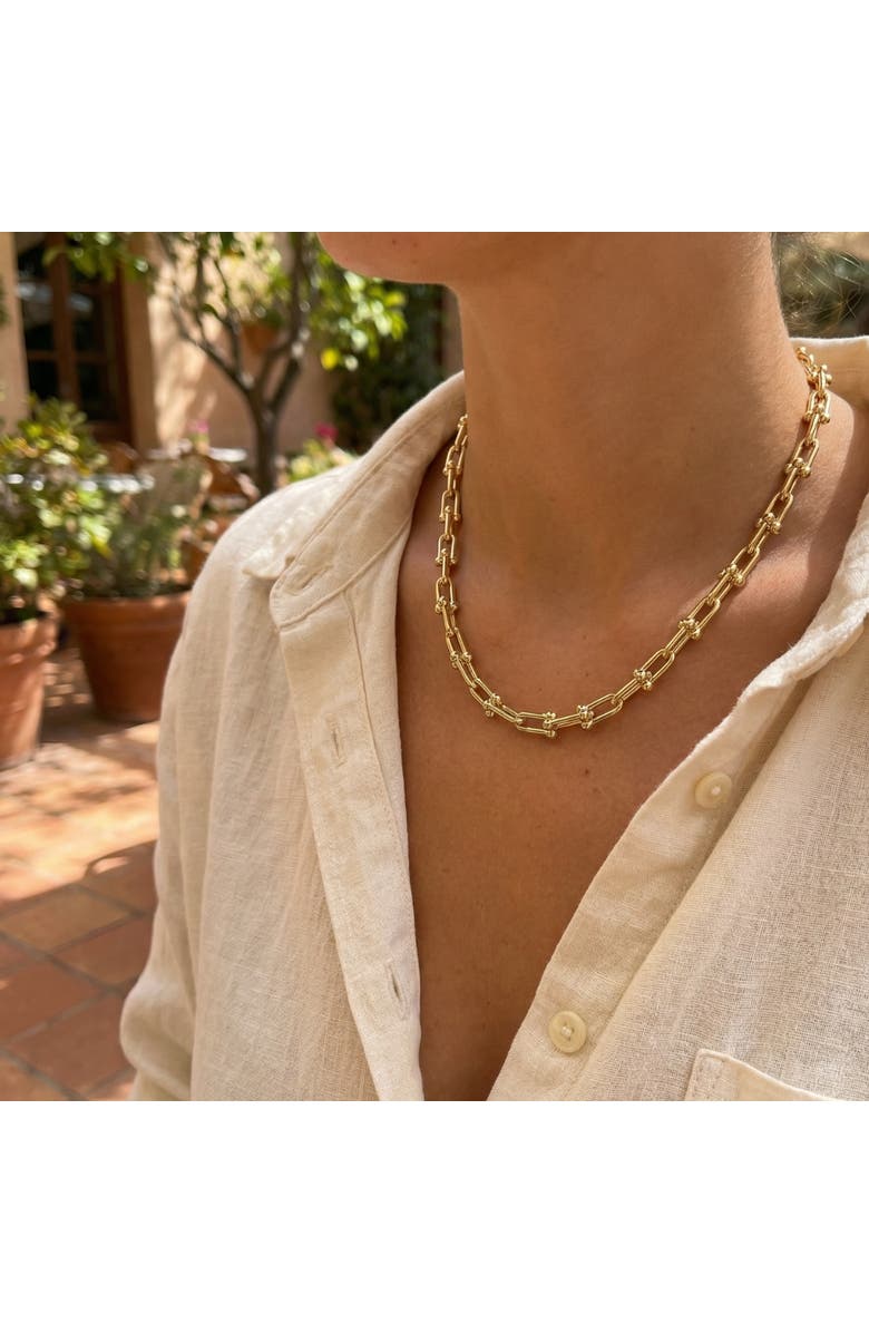 Bliss Diamond 14k Gold Women's 24" Chain Necklace 26 Grams 7.5mm Thick, Alternate, color, 14K Yellow Gold