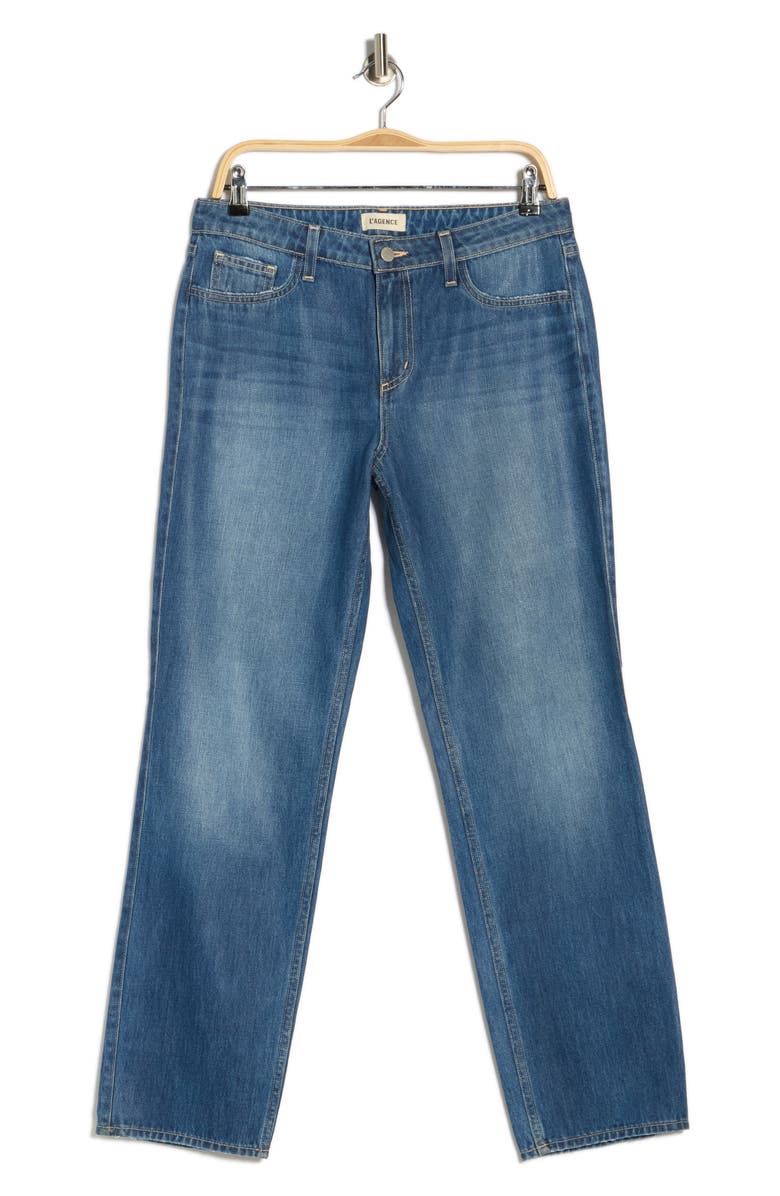 L'AGENCE Marjorie Slouch Slim Straight Jeans, Main, color, Boyle Coated