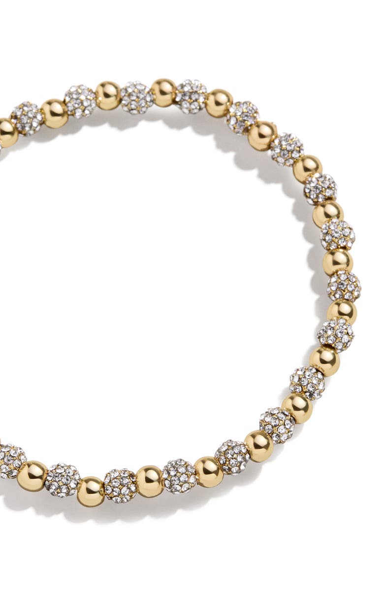 BaubleBar Pisa Pavé Crystal Beaded Stretch Bracelet, Alternate, color, Clear/ Gold