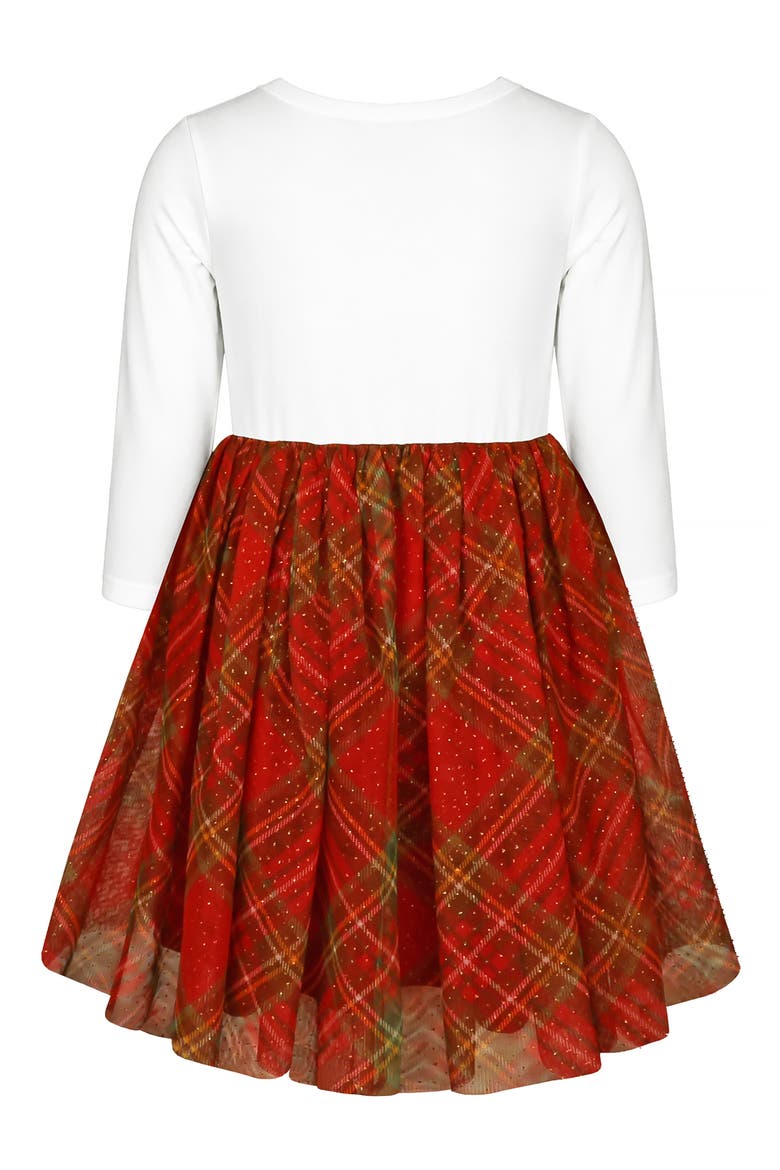 Kids' Plaid Tutu Dress, Alternate, color, IVORY/ RED