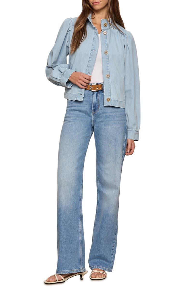 Sanctuary Puff Shoulder Denim Jacket, Alternate, color, Whisper
