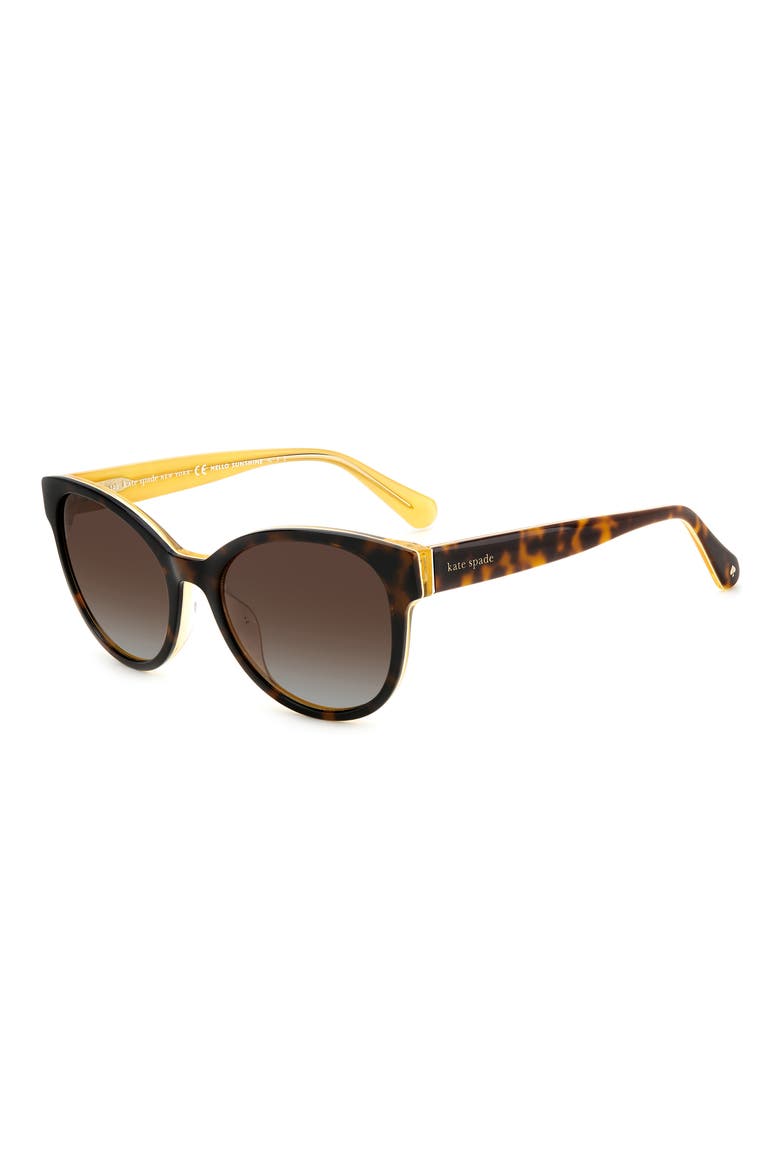 nathalie 55mm gradient round sunglasses, Alternate, color, YELLOW/HAVANA