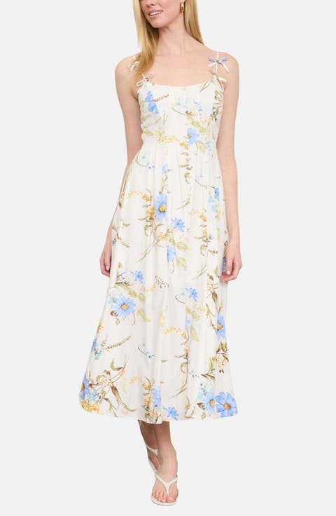 Floral Print Sleeveless Maxi Dress