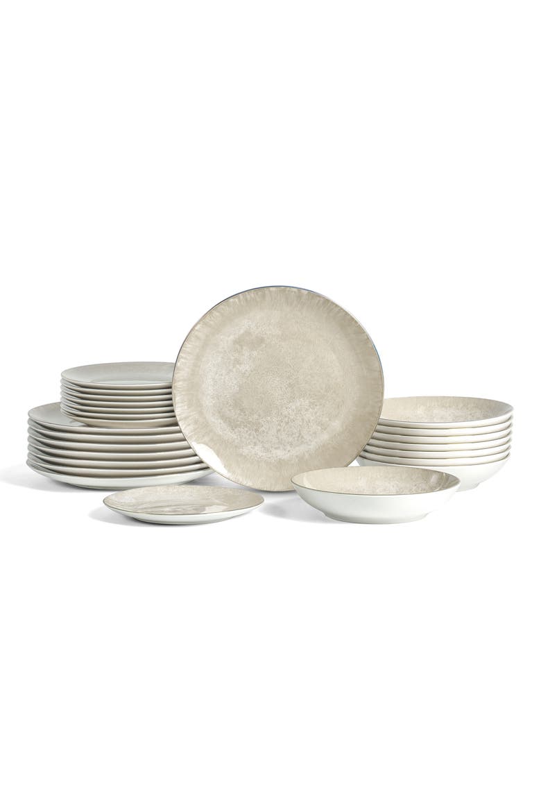 Onyx Porcelain 24-piece Dinnerware Set, Main, color, Beige and Gold